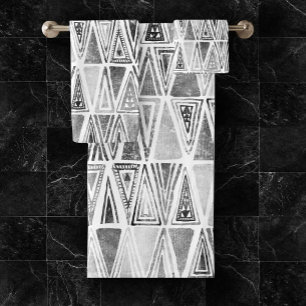Guay Watercolor Black White Gray Triángulos tribal