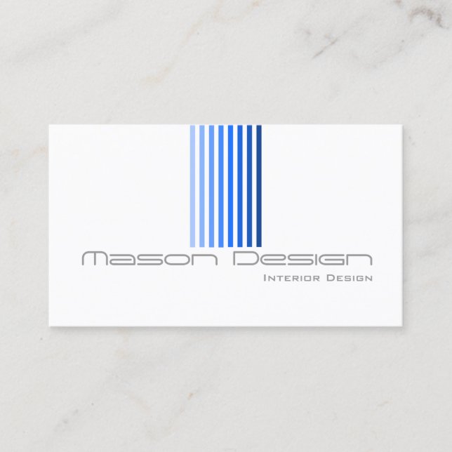 Guay White, Blue and Grey Modern - Tarjeta de visi (Anverso)