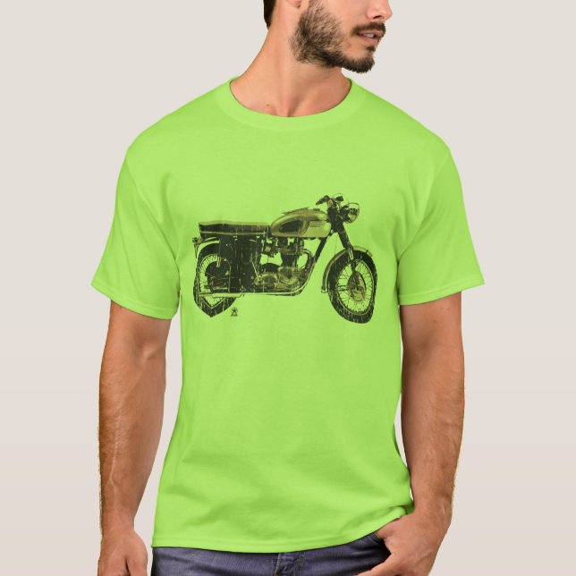 Guay y camiseta británica simple de la motocicleta (Anverso)