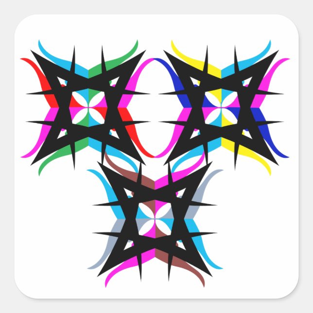 Guay y pegatina colorido. (Anverso)