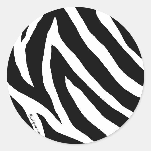 Guay Zebra Stripes Round Pegatina (Anverso)