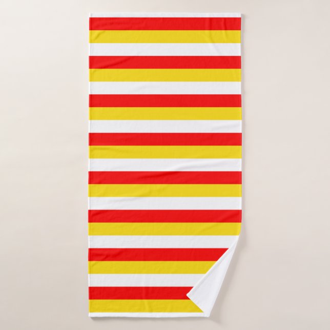 Guernsey flag stripes red yellow white pattern Nor (Toalla de baño)