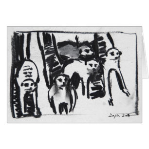 Guerra-baile de Meerkats - tarjeta del arte