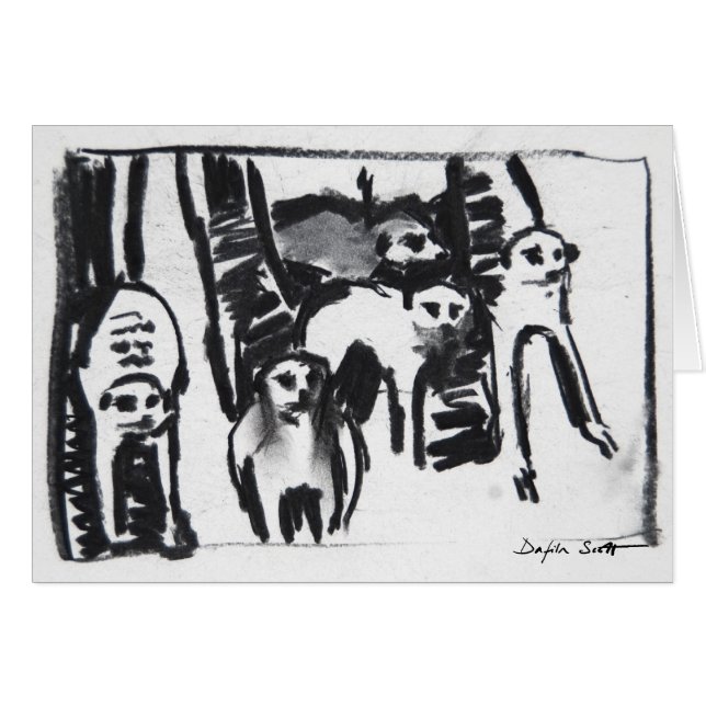 Guerra-baile de Meerkats - tarjeta del arte (Anverso (Horizontal))