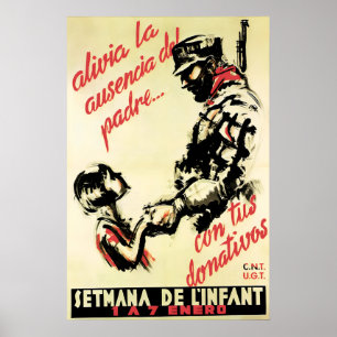 Guerra Civil Española Póster Alivia al padre