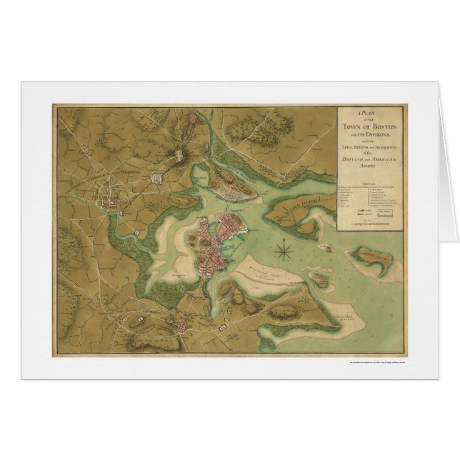 Guerra en el mapa de Boston - 1776 (Anverso (Horizontal))