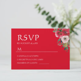 Guerra floral roja boda china RSVP