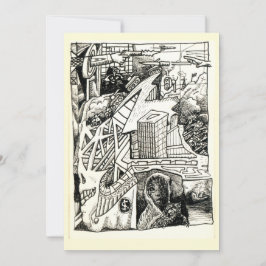 "Guerra moderna", tarjeta plana con dibujo de tint