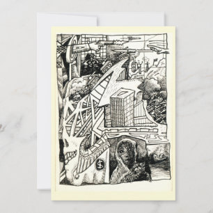 "Guerra moderna", tarjeta plana con dibujo de tint