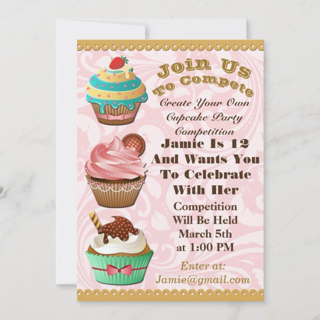 Guerras De Torta De Torta De Cumpleaños Invitación (Anverso)