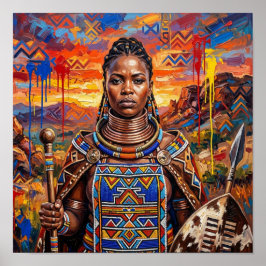 Guerrera Reina Africana, Arte de Pared para Mujer