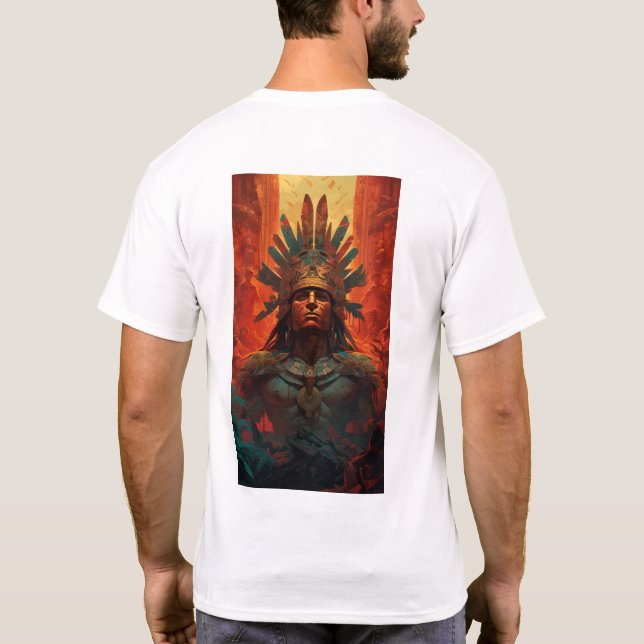 Guerrero azteca - Camiseta cultural azteca de Guay (Reverso)