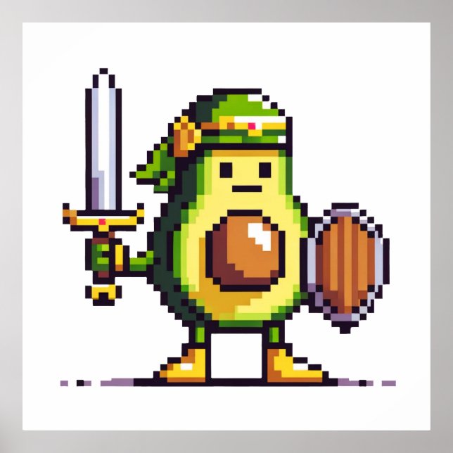 Guerrero de aguacate de píxeles - Arte de juegos r (Frente)