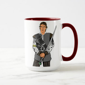 Guerrero de la fantasía y taza del jefe militar