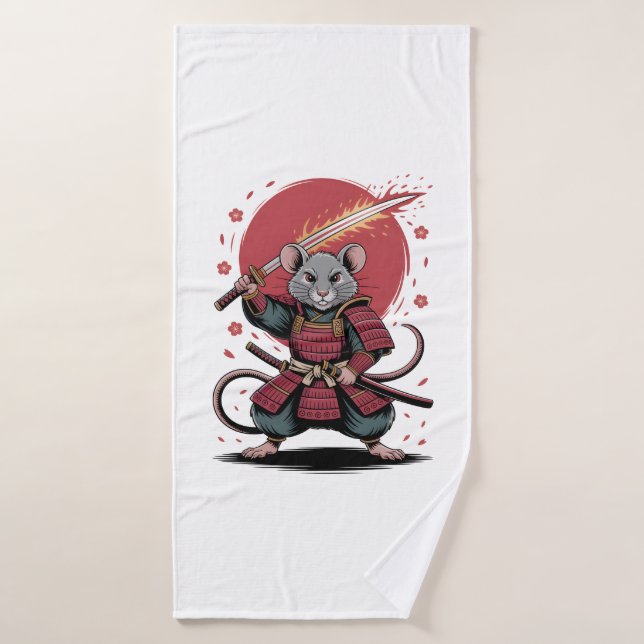 guerrero de rata samurái (Toalla de baño)