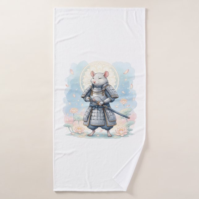 guerrero de rata samurái (Toalla de baño)