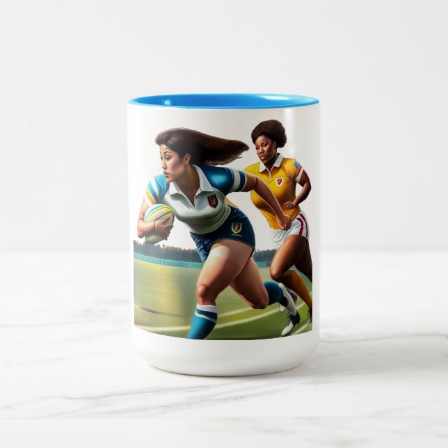 Guerrero de rugby, taza de dos tonos (Centro)