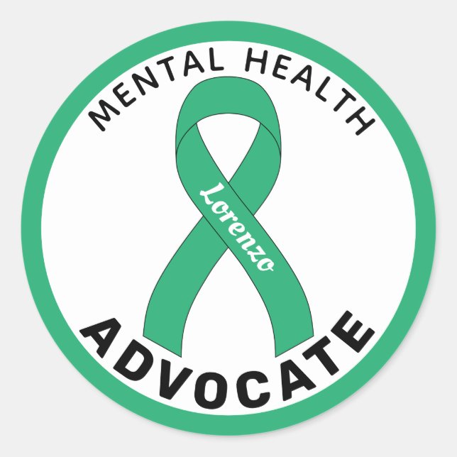 Guerrero de salud mental Ribbon Pegatina de la Ron (Anverso)
