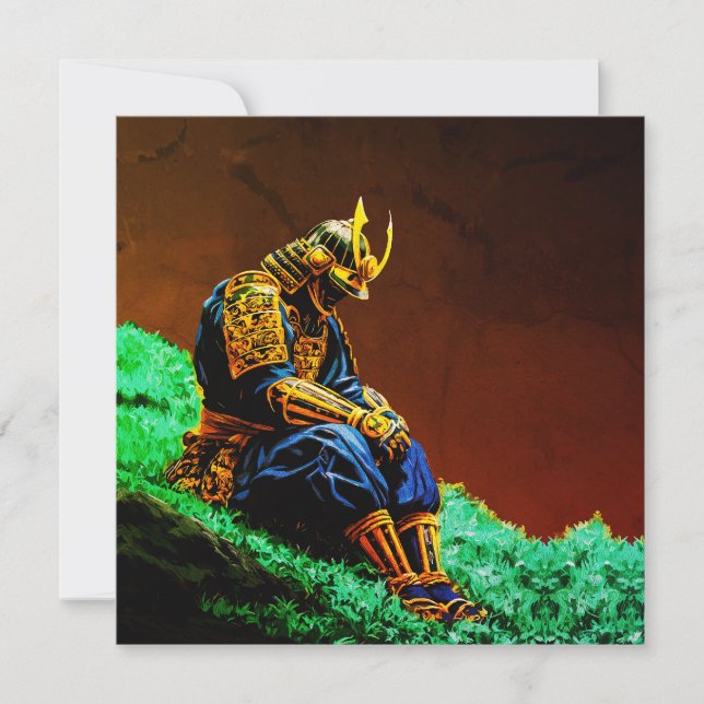 Guerrero de Samurai en armería dorada - japonés ép (Anverso)