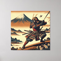 Guerrero de Samurai en el Monte Fuji - Arte Ukiyo-