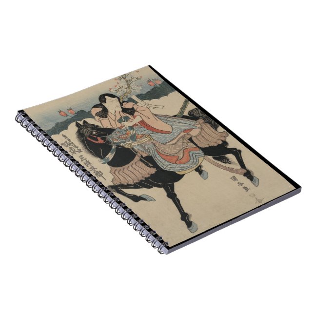 Guerrero japonés y su cuaderno de risa del caballo (Lado Derecho)