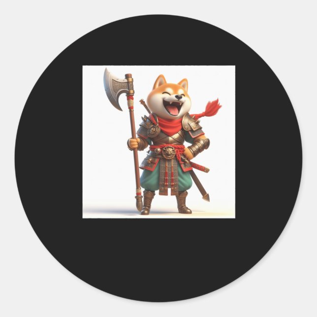 Guerrero Shiba #2 Pegatina Ax (Anverso)
