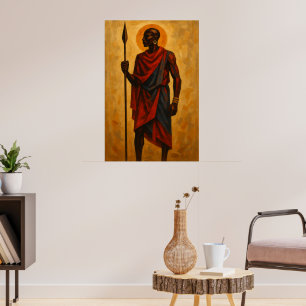 "Guerrero Tribal Arte de Pared de Herencia Afric