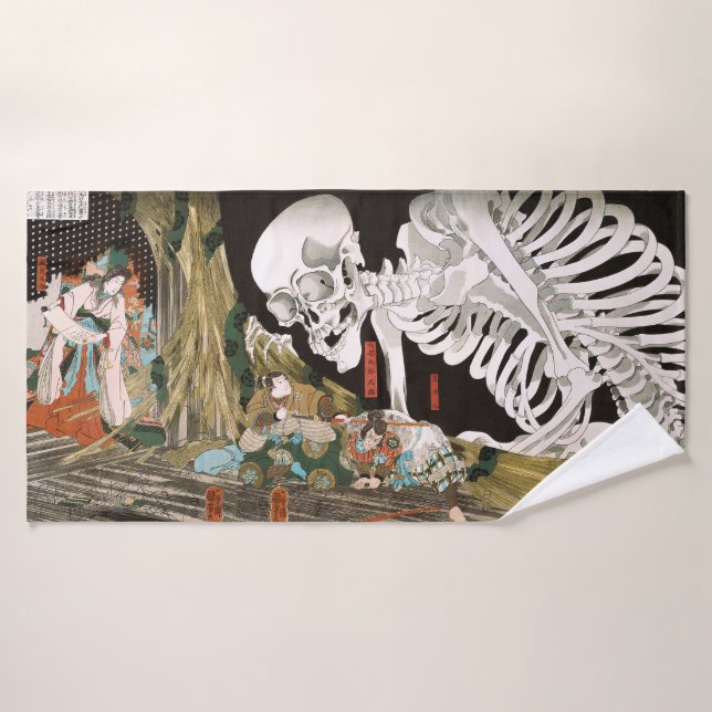 Guerrero Utagawa Kuniyoshi contra fantasma, arte j (Toalla de baño)