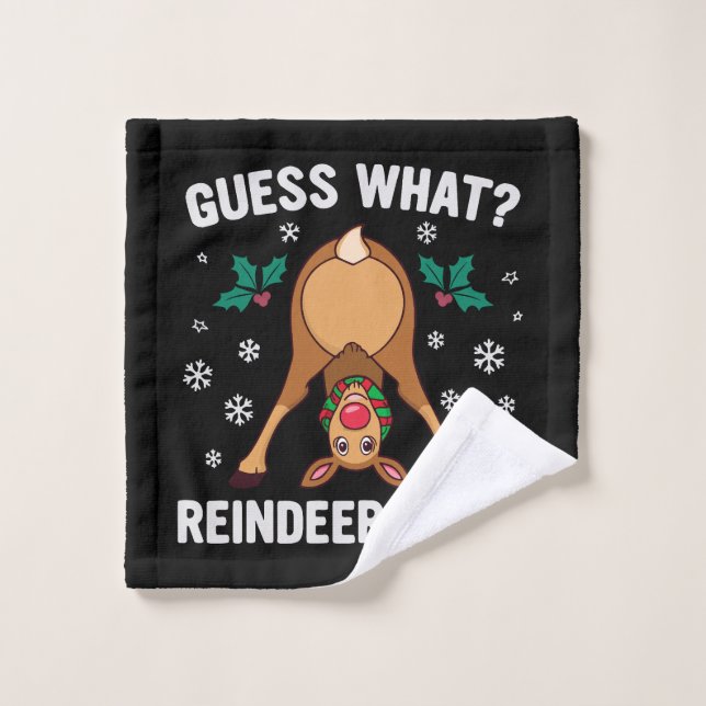 Guess What Reindeer Butt Christmas Joke (Toallita)