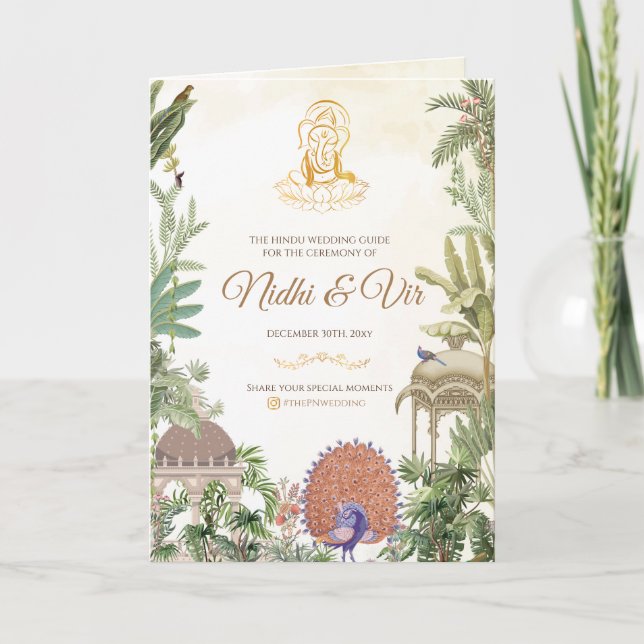 Guía de boda indio y programa de ceremonias hindúe (Anverso)