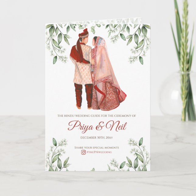 Guía de Bodas indios como programa de la boda de G (Anverso)