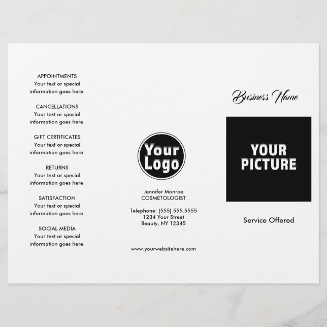 Guía de menús y precios (Frente)