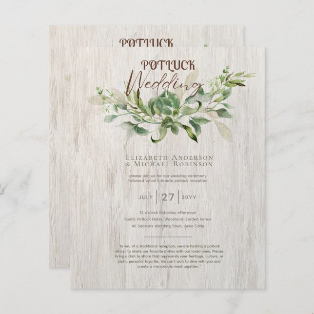Guía de plantilla de invitación a matrimonio de PO (Anverso / Reverso)