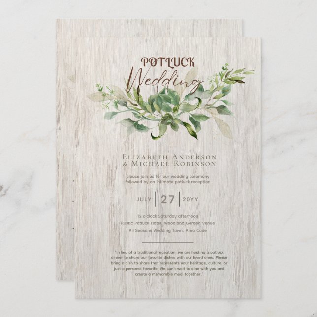 Guía de plantilla de invitación a matrimonio de PO (Anverso / Reverso)