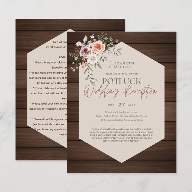 Guía de plantilla de invitación a matrimonio de PO (Anverso / Reverso)