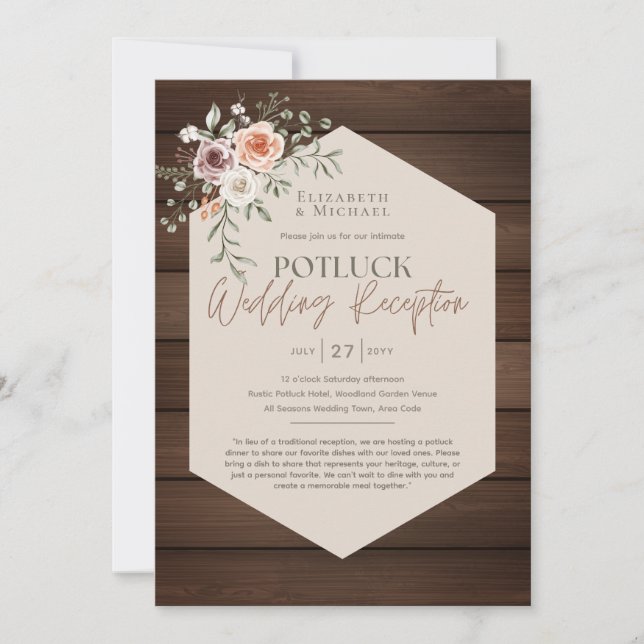 Guía de plantilla de invitación a matrimonio de PO (Anverso)