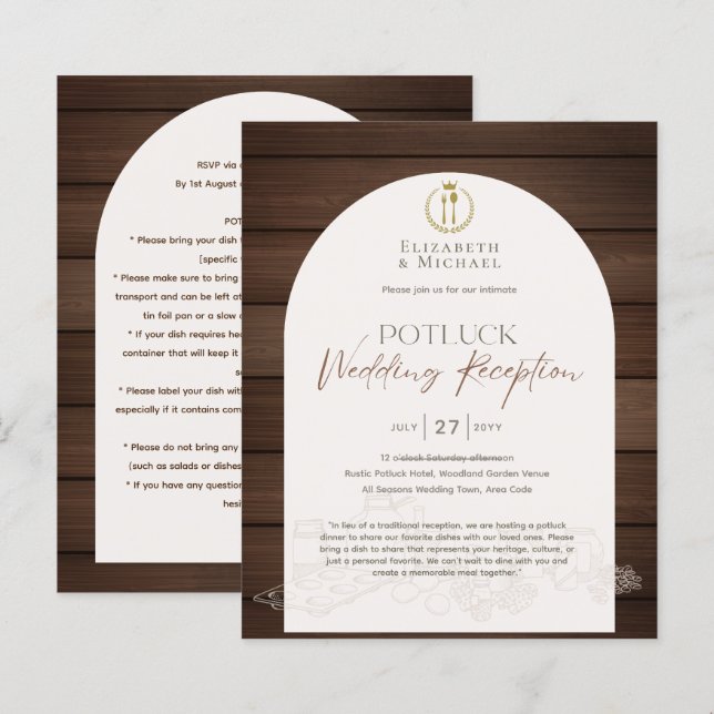 Guía de plantilla de invitación a matrimonio de PO (Anverso / Reverso)