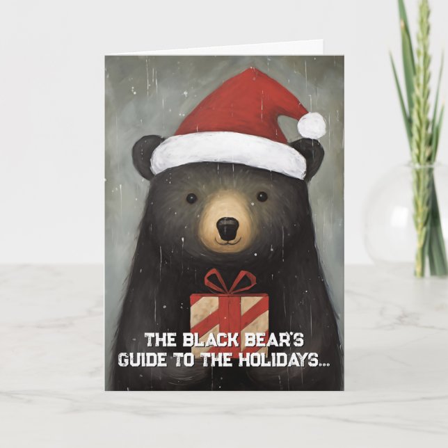 Guía del oso negro para la tarjeta de Navidades de (Anverso)