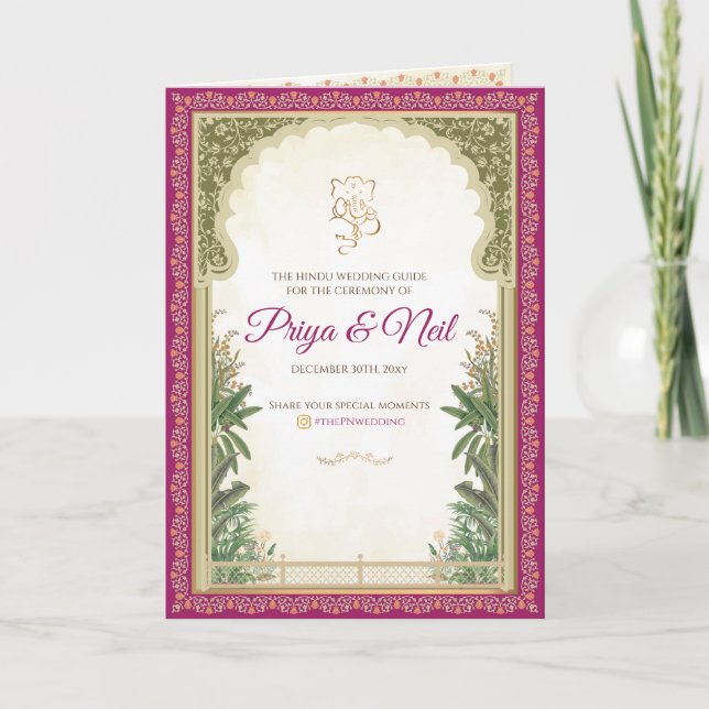 Guía del programa de ceremonia de Bodas de la Indi (Anverso)