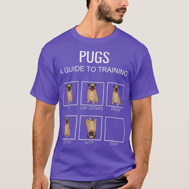 Guia divertida de la camiseta de perro de pug de e (Anverso)