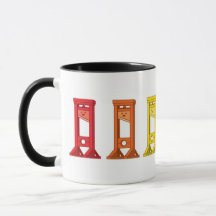 Guillotinas del arcoiris kawaii 2 tonos de taza de