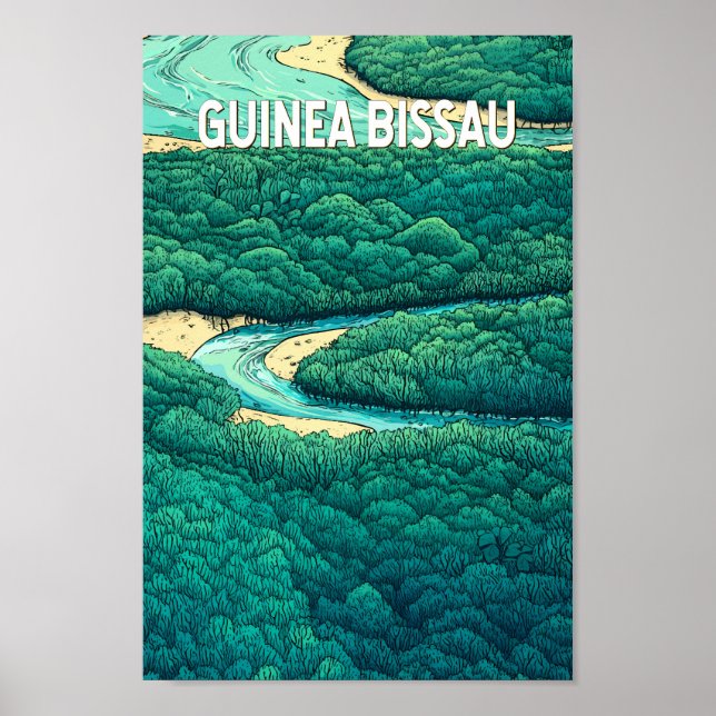 Guinea Bissau Ilustracion Viaje de arte (Frente)