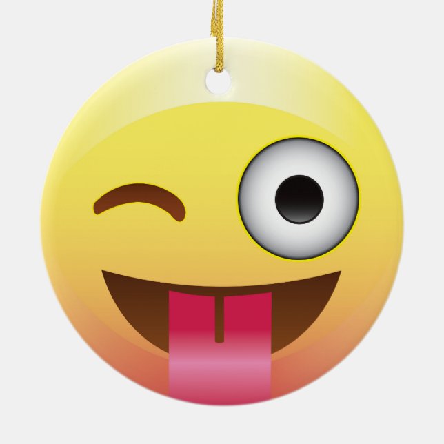 Guiño de la emoji con el ornamento de la lengua (Atrás)