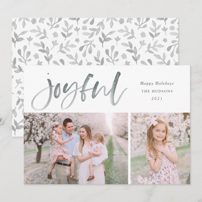 Guión acuarela simple Navidad jovial foto (Anverso / Reverso)