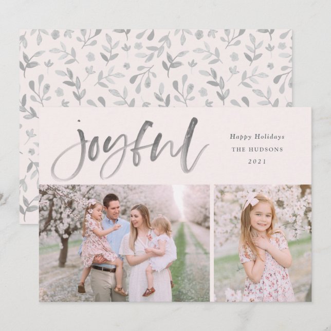 Guión acuarela simple Navidad jovial foto (Anverso / Reverso)