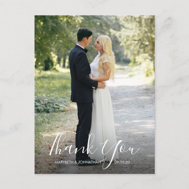 Guión anémone acuarela Gracias Postales de foto (Anverso)