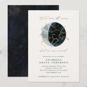 Guión astrologico acuarela luna estrella celestial