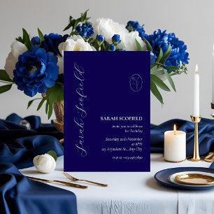 Guión azul de la marina 30.ª invitación de cumplea