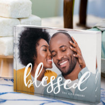 Guión bendecido con bloque de fotos de nombre