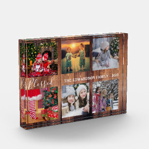 Guión bendecido del collage de fotos de la familia